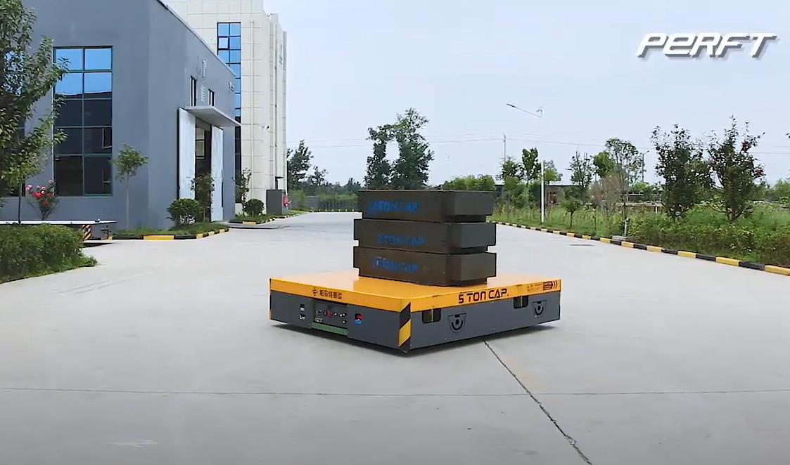 Professional custom trackless transfer trolley for handling materials in workshop