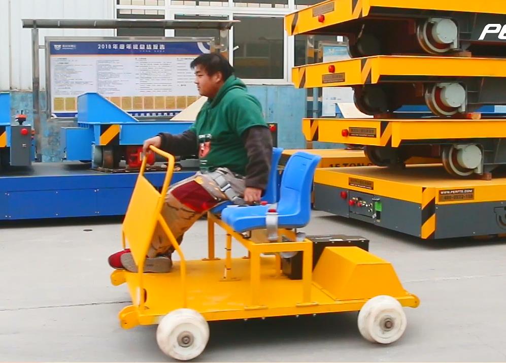 Rail inspection car with 4 wheels